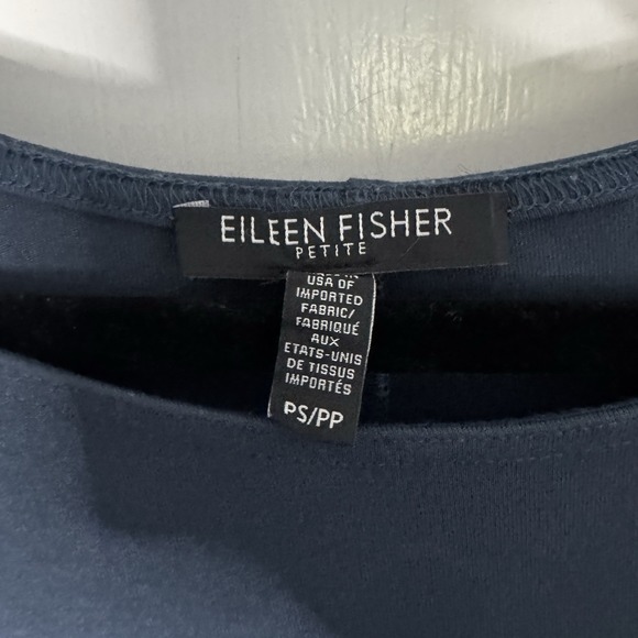 Eileen Fisher Petite Small Blue Midi Dress Longsleeve Hi Low - Picture 2 of 3